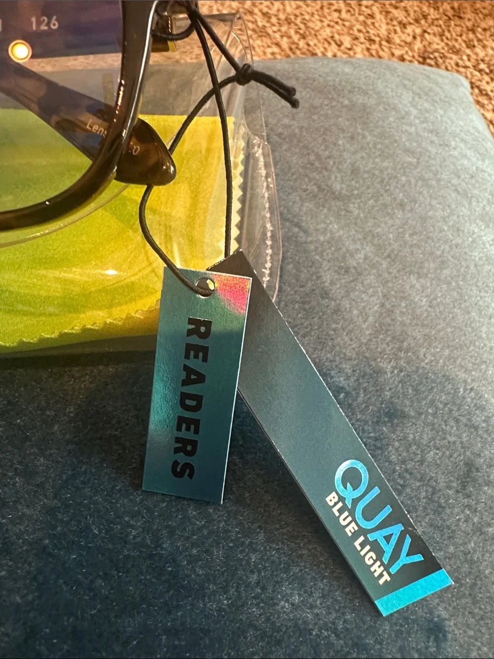 Quay  Readers - Tortise Brown Frame with Blue Tint Lenses